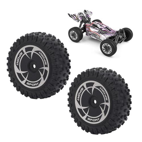 lihsong RC-Auto-Vorderrad-Reifen-Set, Hervorragender Grip, RC-Vorderreifen aus Gummi mit Kunststoffnabe für WLtoys 144016-2988 von lihsong