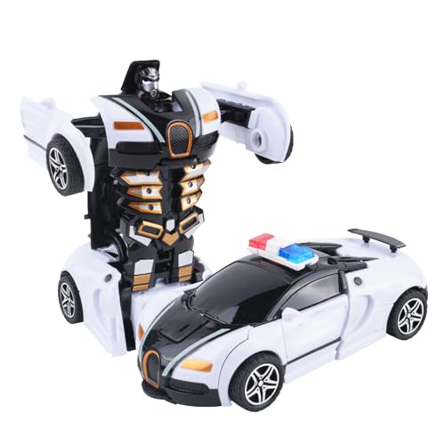 lihsong Transformierendes Autospielzeug, Schlagfest, Doppelte Trägheit, Robustes, Langlebiges Roboterautospielzeug für Kinder und Junge n (Weiß Schwarz) von lihsong