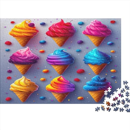 3D Eiscreme 300 Stück Puzzles Impossible Puzzle Schwer Für Erwachsene Lernspiel Spielzeug Geschenk Schöne Geschenkverpackung Premium Quality Mehrfarbig 300pcs (40x28cm) von lihuogongsio