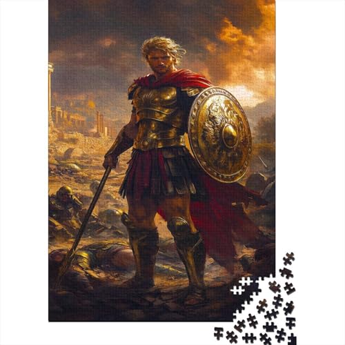 Achilles, der Gott Puzzle 1000 Teile Impossible Für Erwachsene Hochwertiger Griechischer Krieger Holzpuzzle Erwachsene Fantasy Schöne Geschenkidee DIY Kreative Unterhaltung 1000pcs (75x50cm) von lihuogongsio