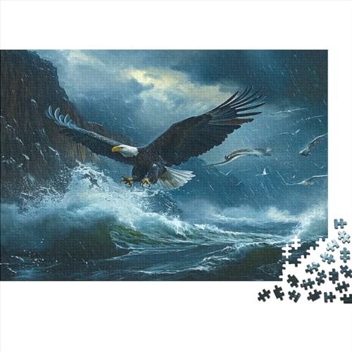 Adler Puzzle 1000 Teile Puzzle Für Erwachsene rauschende Wellen Stress Abbauen Familien-Puzzlespiel DIY Kreative Unterhaltung Schöne Geschenkidee Kräftigen Farben 1000pcs (75x50cm) von lihuogongsio