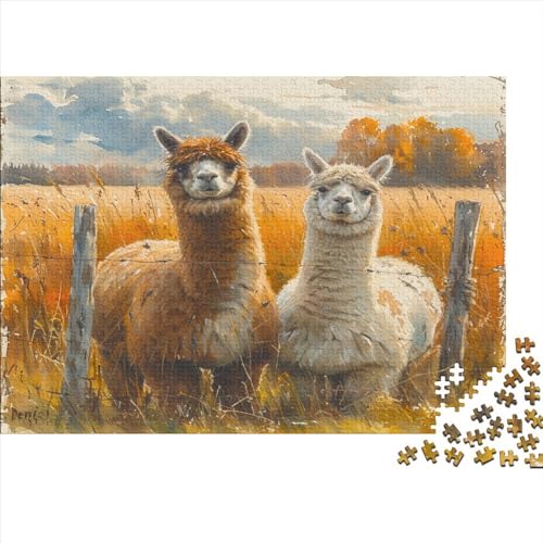 Alpaka 300 Stück Puzzles Für Erwachsene Niedliches Lama Geschicklichkeitsspiel Für Die Ganze Familie Schöne Geschenkidee DIY Kreative Unterhaltung Fantasy-Puzzle 300pcs (40x28cm) von lihuogongsio