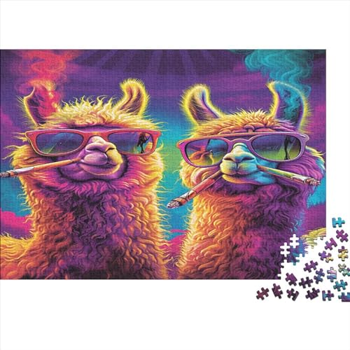 Alpaka Puzzle 300 Teile Lebendiges Alpaka Puzz Erwachsene Spielepuzzles Hochwertiger Geschicklichkeitsspiel Lernspiel Spielzeug Geschenk Schöne Geschenkidee Farbig 300pcs (40x28cm) von lihuogongsio