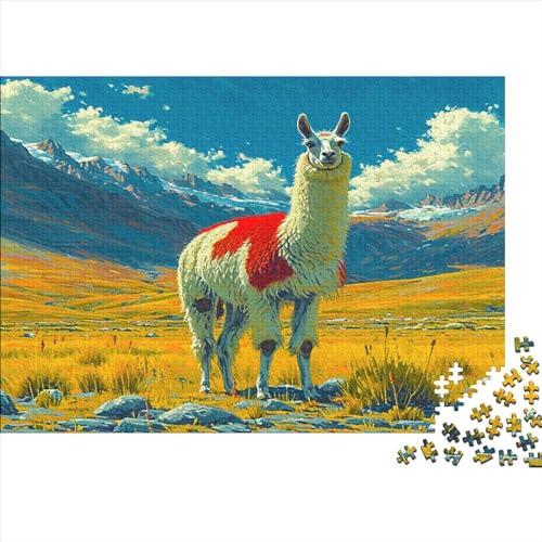 Alpaka Puzzle Für Erwachsene 500 Puzzle Niedliches Lama Anspruchsvoll Puzzle Teile Erwachsener Kniffel Spaß Für Die Ganze Familie Unmögliches Puzzle DIY Kreative 500pcs (52x38cm) von lihuogongsio