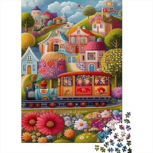 Alte Dampfmaschine Puzzle 300 Teile Puzzle Für Erwachsene Zug Geschicklichkeitsspiel Für Die Ganze Familie Premium Quality Schöne Geschenkidee Kräftigen Farben 300pcs (40x28cm) von lihuogongsio