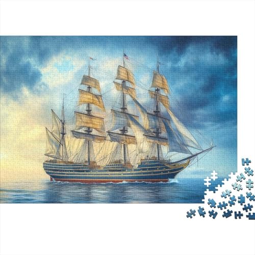 Amerikanisches Marineschiff, 1000 Stück Puzzles Segelboot Lernspiel Spielzeug Geschenk Geschicklichkeitsspiel Für Die Ganze Familie Schöne Geschenkidee DIY Kreative 1000pcs (75x50cm) von lihuogongsio