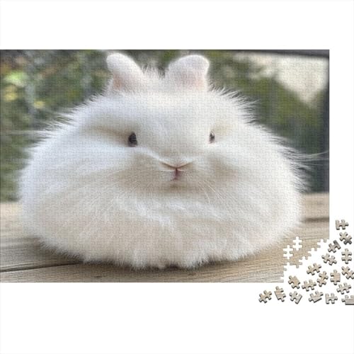 Angora Kaninchen Puzzle 1000 Teile Häschen Puzzle Erwachsene Holzpuzzle Stress Abbauen Familien Brain Challenge Lernspiel Premium Quality Spielzeug Geschenk 1000pcs (75x50cm) von lihuogongsio