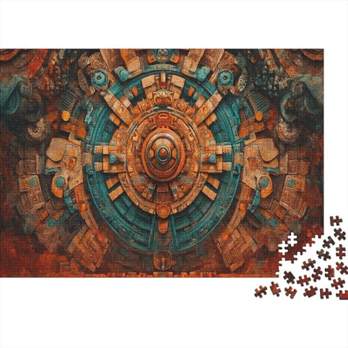 Antiker Kalender Puzzle 1000 Teile Puzzle Für Erwachsene Mandala Geschicklichkeitsspiel Für Die Ganze Familie Premium Quality Schöne Geschenkidee Kräftigen Farben 1000pcs (75x50cm) von lihuogongsio