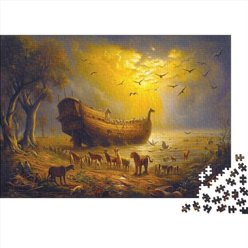 Arche Noah Puzzle Für Erwachsene 1000 Puzzle Anspruchsvoll Puzzle Teile Erwachsener Kniffel Spaß Für Die Ganze Familie Unmögliches Puzzle DIY Kreative 1000pcs (75x50cm) von lihuogongsio