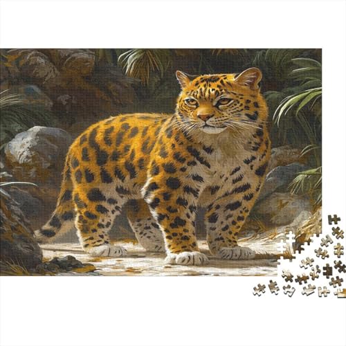 Asian Leopard Katze 300 Stück Puzzles Rusty-Spotted Katze Erwachsene Stress Abbauen Familien 300 Brain Challenge Lernspiel Spielzeug Premium Quality Spielzeug Geschenk 300pcs (40x28cm) von lihuogongsio