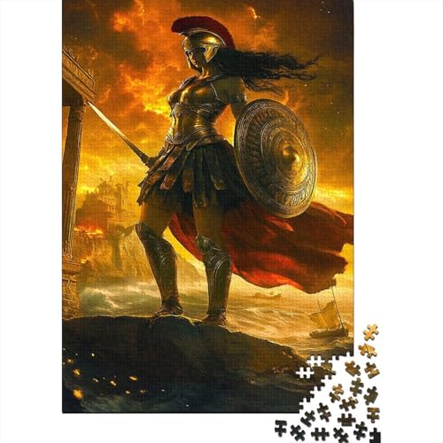 Athene Puzzle 1000 Teile Impossible Für Erwachsene Hochwertiger Göttin der Weisheit Holzpuzzle Erwachsene Fantasy Schöne Geschenkidee DIY Kreative Unterhaltung 1000pcs (75x50cm) von lihuogongsio