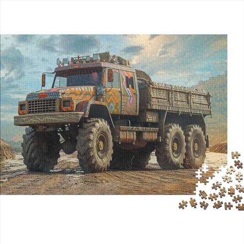 Auto Puzzle 1000 Teile Puzzle Für Erwachsene Straßen-LKW Brain Challenge Geschicklichkeitsspiel Stress Abbauen Familien Herausforderndes Schöne Geschenkidee 1000pcs (75x50cm) von lihuogongsio