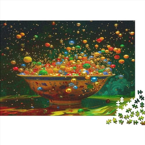 Bälle 500 Stück Puzzles Bunte Perlen Impossible Puzzle Schwer Für Erwachsene Lernspiel Spielzeug Geschenk Schöne Geschenkverpackung Premium Quality Mehrfarbig 500pcs (52x38cm) von lihuogongsio