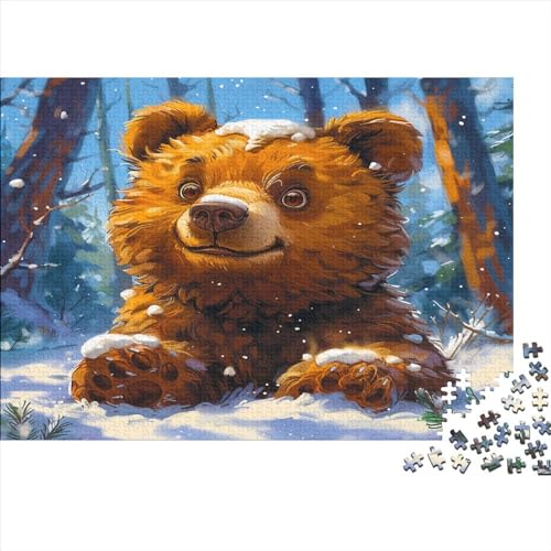 Bär 500 Teile Puzzle süßer Bär Impossible Für Erwachsene HochwerTiger Puzzle Fantasy Schöne Geschenkidee DIY Kreative Unterhaltung Spielzeug Dekoration 500pcs (52x38cm) von lihuogongsio