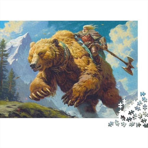 Bär Puzzle Für Erwachsene 1000 Puzzle Grizzlybär Anspruchsvoll Puzzle Teile Erwachsener Kniffel Spaß Für Die Ganze Familie Unmögliches Puzzle DIY Kreative 1000pcs (75x50cm) von lihuogongsio