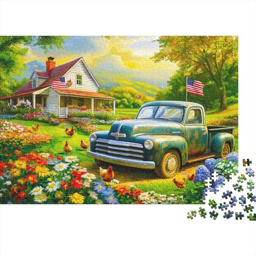 Bauernhaus 500 Teile Puzzle klassischer LKW Impossible Für Erwachsene HochwerTiger Puzzle Fantasy Schöne Geschenkidee DIY Kreative Unterhaltung 500pcs (52x38cm) von lihuogongsio