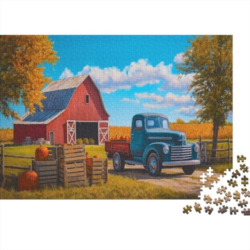 Bauernhof Scheune Puzzle 300 Puzzle rote Scheune Erwachsene Impossible Puzzle Geschicklichkeitsspiel Für Die Ganze Familie Puzzle Erwachsene Premium Quality 300pcs (40x28cm) von lihuogongsio