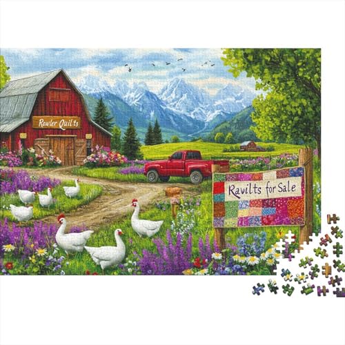 Bauernhofszene Puzzle Für Erwachsene 300 Puzzle Landwirtschaftlicher Betrieb Anspruchsvoll Puzzle Teile Erwachsener Kniffel Spaß Für Die Ganze Familie Unmögliches Puzzle DIY Kreative 300pcs (40x28cm) von lihuogongsio