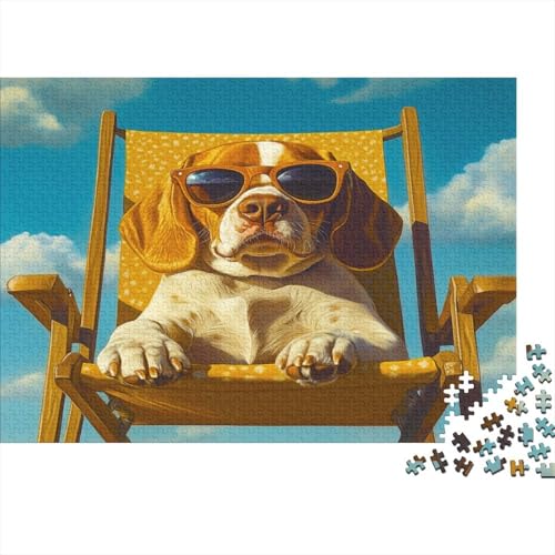 Beagle 1000 Stück Puzzles Beagle Hunds Lernspiel Spielzeug Geschenk Geschicklichkeitsspiel Für Die Ganze Familie Schöne Geschenkidee DIY Kreative 1000pcs (75x50cm) von lihuogongsio