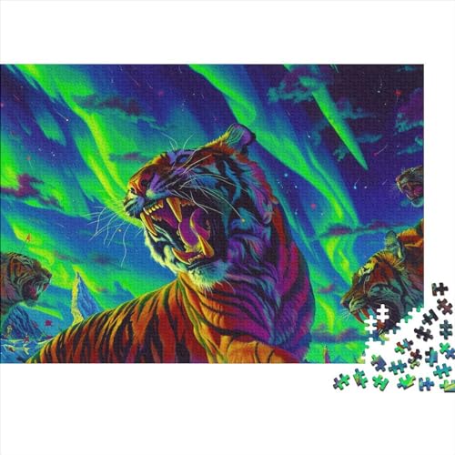 Bengalischer Tiger 300 Stück Puzzles Stress Abbauen Familien-Puzzlespiel Kräftigen Farben Schöne Geschenkverpackung Lernspiel Spielzeug Geschenk Premium Quality 300pcs (40x28cm) von lihuogongsio