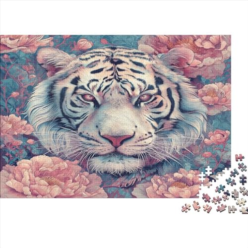 Bengalischer Tiger Puzzle 1000 Teile Puzzle Für Erwachsene Weißer Tiger Stress Abbauen Familien-Puzzlespiel DIY Kreative Unterhaltung Schöne Geschenkidee Kräftigen Farben 1000pcs (75x50cm) von lihuogongsio