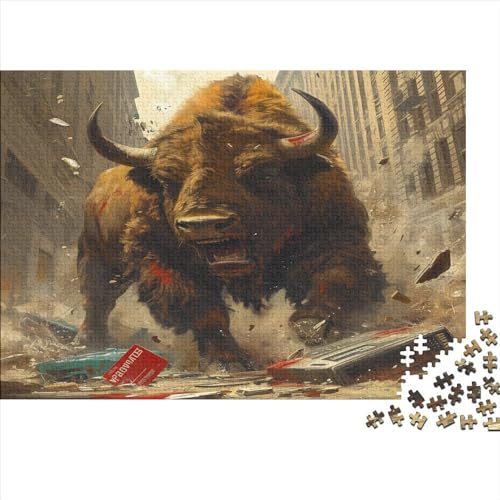 Bison Puzzle Für Erwachsene 1000 Puzzle Wütender Stier Erwachsene Anspruchsvoll Puzzle Puzzlegröße Puzzle Unmögliches Puzzle Spielzeug Geschenk Premium Quality 1000pcs (75x50cm) von lihuogongsio