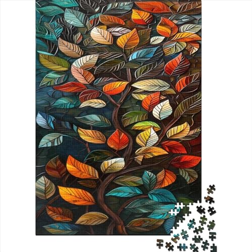 Blätter 300 Stück Puzzles Für Erwachsene Leuchtend bunt Geschicklichkeitsspiel Für Die Ganze Familie Schöne Geschenkidee DIY Kreative Unterhaltung Fantasie-Puzzle 300pcs (40x28cm) von lihuogongsio