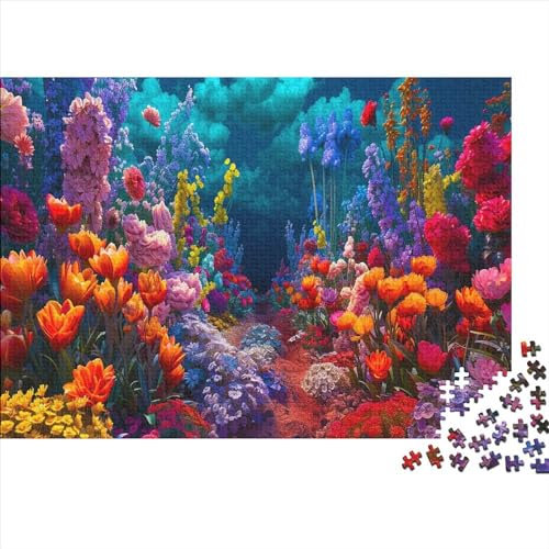 Blumes 300 Stück Puzzles Für Erwachsene Blumengarten Geschicklichkeitsspiel Für Die Ganze Familie Schöne Geschenkidee DIY Kreative Unterhaltung Fantasy-Puzzle 300pcs (40x28cm) von lihuogongsio