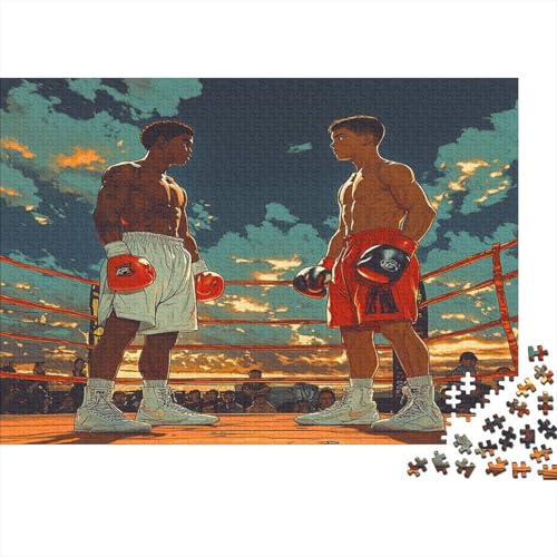 Boxer Puzzle Für Erwachsene 500 Puzzle Boxspiel Anspruchsvoll Puzzle Teile Erwachsener Kniffel Spaß Für Die Ganze Familie Unmögliches Puzzle DIY Kreative 500pcs (52x38cm) von lihuogongsio