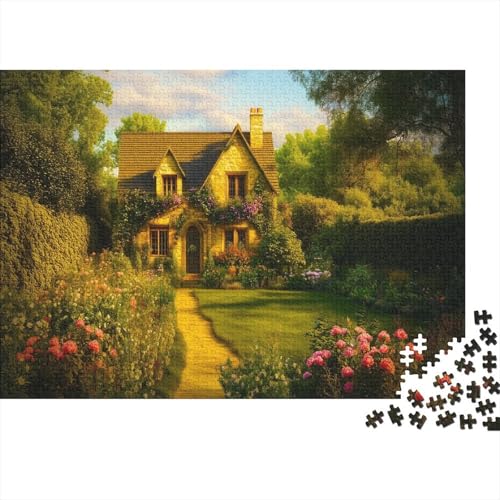 Britisches Herrenhaus Puzzle Erwachsene 1000 Teile Britische Kleinstadt Holzpuzzle Stress Abbauen Familien-Puzzlespiel Kräftigen Farben Schöne Geschenkverpackung Lernspiel Spielzeug 1000pcs (75x50cm) von lihuogongsio