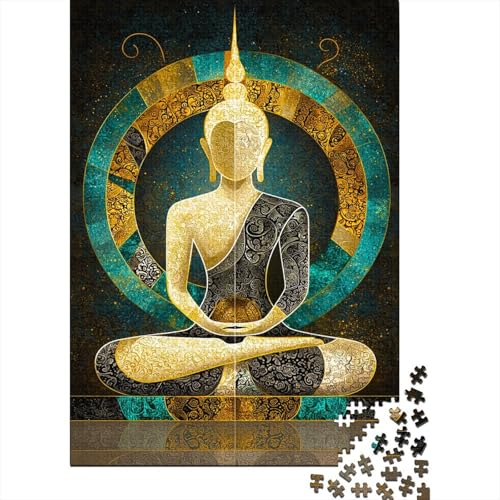 Buddha 1000 Stück Puzzles Meditation Erwachsene Stress Abbauen Familien 1000 Brain Challenge Lernspiel Spielzeug Premium Quality Spielzeug Geschenk 1000pcs (75x50cm) von lihuogongsio