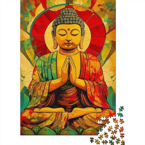 Buddha Puzzle 1000 Teile Buddha Statue Puzz Erwachsene Spielepuzzles HochwerTiger Geschicklichkeitsspiel Lernspiel Spielzeug Geschenk Schöne 1000pcs (75x50cm) von lihuogongsio