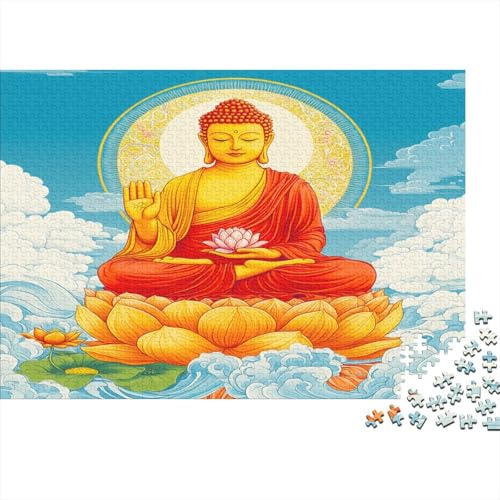 Buddha Puzzle 1000 Teile Buddha Statue Puzz Erwachsene Spielepuzzles HochwerTiger Geschicklichkeitsspiel Lernspiel Spielzeug Geschenk Schöne 1000pcs (75x50cm) von lihuogongsio