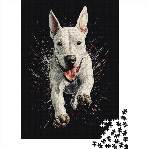 Bullterrier 1000 Stück Puzzles BullHundge Geschicklichkeitsspiel Für Die Ganze Familie DIY Kreative Unterhaltung Schöne Geschenkidee Premium Quality 1000pcs (75x50cm) von lihuogongsio