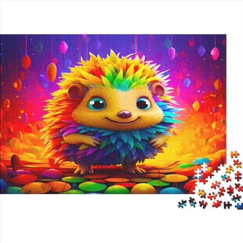 Bunter Igel Puzzle 1000 Teile Puzzle Für Erwachsene Brain Challenge Geschicklichkeitsspiel Stress Abbauen Familien Herausforderndes Schöne Geschenkidee 1000pcs (75x50cm) von lihuogongsio