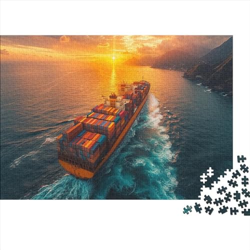 Containerschiff Puzzle 500 Teile Frachtschiff Puzz Erwachsene Spielepuzzles Hochwertiger Geschicklichkeitsspiel Lernspiel Spielzeug Geschenk Schöne Geschenkidee Farbig 500pcs (52x38cm) von lihuogongsio