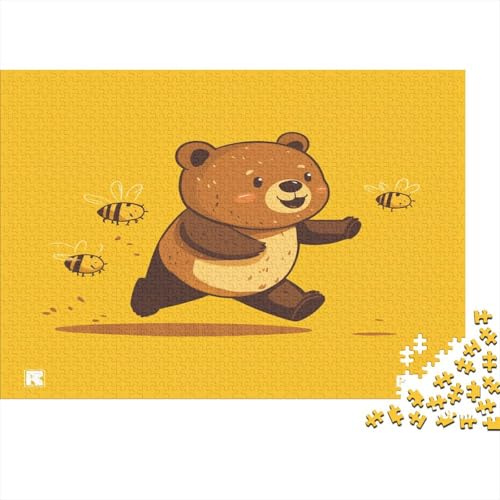 Cute Bär Chasing Bienes Puzzle 300 Puzzle Cartoon Erwachsene Impossible Puzzle Geschicklichkeitsspiel Für Die Ganze Familie Puzzle Erwachsene Premium Quality 300pcs (40x28cm) von lihuogongsio