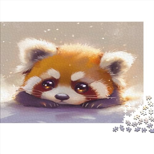 Cute Roter Panda 300 Stück Puzzles Stress Abbauen Familien-Puzzlespiel Kräftigen Farben Schöne Geschenkverpackung Lernspiel Spielzeug Geschenk Premium Quality 300pcs (40x28cm) von lihuogongsio
