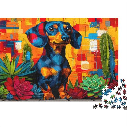 Dackel 1000 Stück Puzzles Wursthund Impossible Puzzle Schwer Für Erwachsene Lernspiel Spielzeug Geschenk Schöne Geschenkverpackung Premium Quality Mehrfarbig 1000pcs (75x50cm) von lihuogongsio