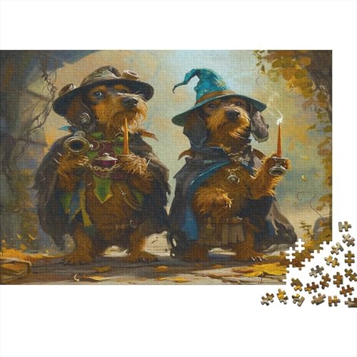 Dackel 300 Stück Puzzles Dackel Stress Abbauen Familien-Puzzlespiel Kräftigen Farben Schöne Geschenkverpackung Lernspiel Spielzeug Geschenk Premium Quality 300pcs (40x28cm) von lihuogongsio