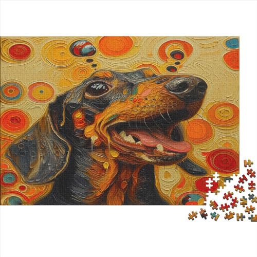 Dackel Puzzle 1000 Teile Puzzle Für Erwachsene Wursthund Geschicklichkeitsspiel Für Die Ganze Familie Premium Quality Schöne Geschenkidee Kräftigen Farben 1000pcs (75x50cm) von lihuogongsio