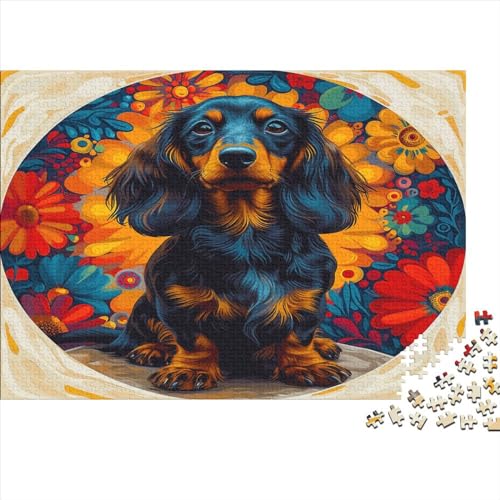 Dackel Puzzle 1000 Teile Wursthund Puzz Erwachsene Spielepuzzles Hochwertiger Geschicklichkeitsspiel Lernspiel Spielzeug Geschenk Schöne Geschenkidee Farbig 1000pcs (75x50cm) von lihuogongsio