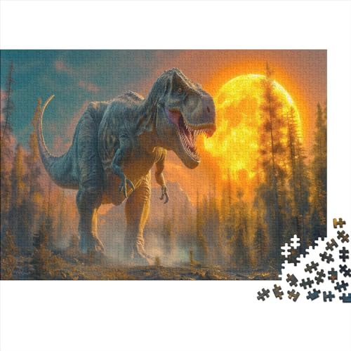 Dinosaurier 1000 Stück Puzzles Allosaurus Geschicklichkeitsspiel Für Die Ganze Familie DIY Kreative Unterhaltung Schöne Geschenkidee Premium Quality Mehrfarbig 1000pcs (75x50cm) von lihuogongsio