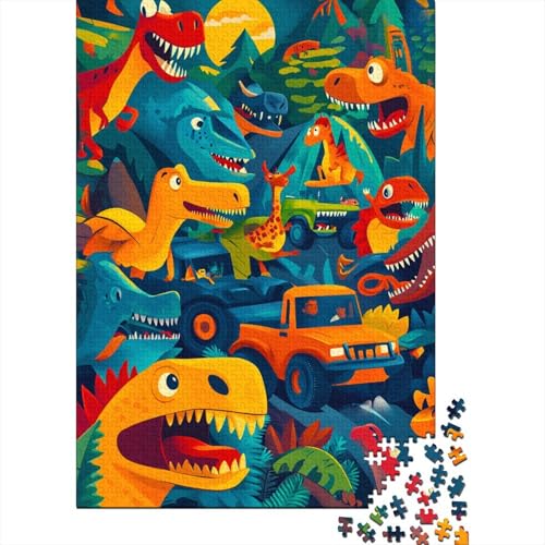 Dinosaurier Puzzle 300 Teile Puzzle Für Erwachsene LKW Stress Abbauen Familien-Puzzlespiel DIY Kreative Unterhaltung Schöne Geschenkidee Kräftigen Farben 300pcs (40x28cm) von lihuogongsio