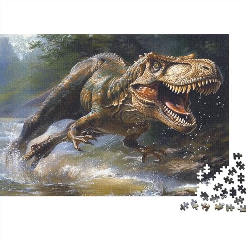 Dinosaurier Puzzle 500 Teile Puzzle Teilige Tyrannosaurus Rex Spielepuzzles Für Die Ganze Familie Brain Challenge Raumdekoration Lernspiel Spielzeug Geschenk Mehrfarbig 500pcs (52x38cm) von lihuogongsio