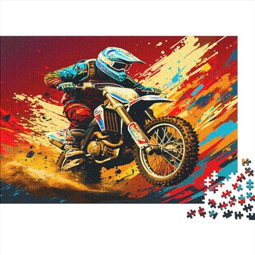 Dirtbike Puzzle 500 Teile Puzzle Für Erwachsene Extremsportarten Brain Challenge Geschicklichkeitsspiel Stress Abbauen Familien Herausforderndes Schöne Geschenkidee 500pcs (52x38cm) von lihuogongsio