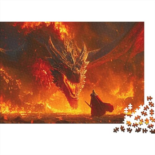 Drache Slayer 500 Stück Puzzles Feuerdrache Lernspiel Spielzeug Geschenk Geschicklichkeitsspiel Für Die Ganze Familie Schöne Geschenkidee DIY Kreative Unterhaltung 500pcs (52x38cm) von lihuogongsio