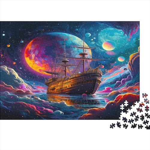 Dreimast-Segelboot 500 Teile Puzzle Impossible Für Erwachsene HochwerTiger Puzzle Fantasy Schöne Geschenkidee DIY Kreative Unterhaltung Spielzeug Dekoration 500pcs (52x38cm) von lihuogongsio