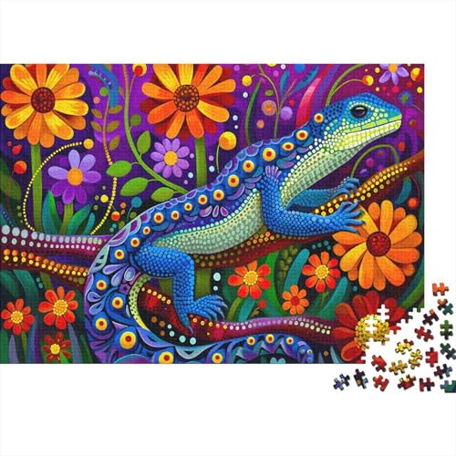 Eidechse 500 Stück Puzzles Stress Abbauen Familien-Puzzlespiel Kräftigen Farben Schöne Geschenkverpackung Lernspiel Spielzeug Geschenk Premium Quality 500pcs (52x38cm) von lihuogongsio