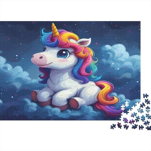 Einhorn 1000 Stück Puzzles Für Erwachsene süßes Einhorn Geschicklichkeitsspiel Für Die Ganze Familie Schöne Geschenkidee DIY Kreative Unterhaltung Fantasy-Puzzle 1000pcs (75x50cm) von lihuogongsio